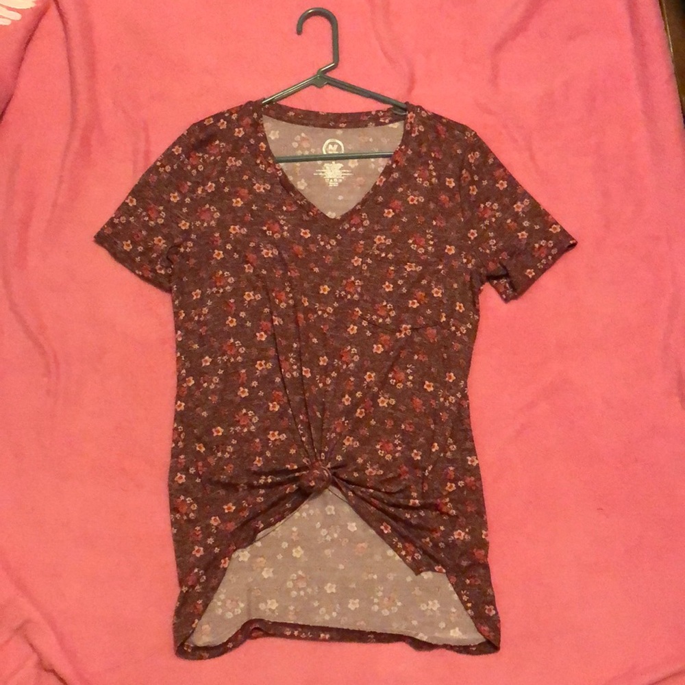 Dark pink floral tee